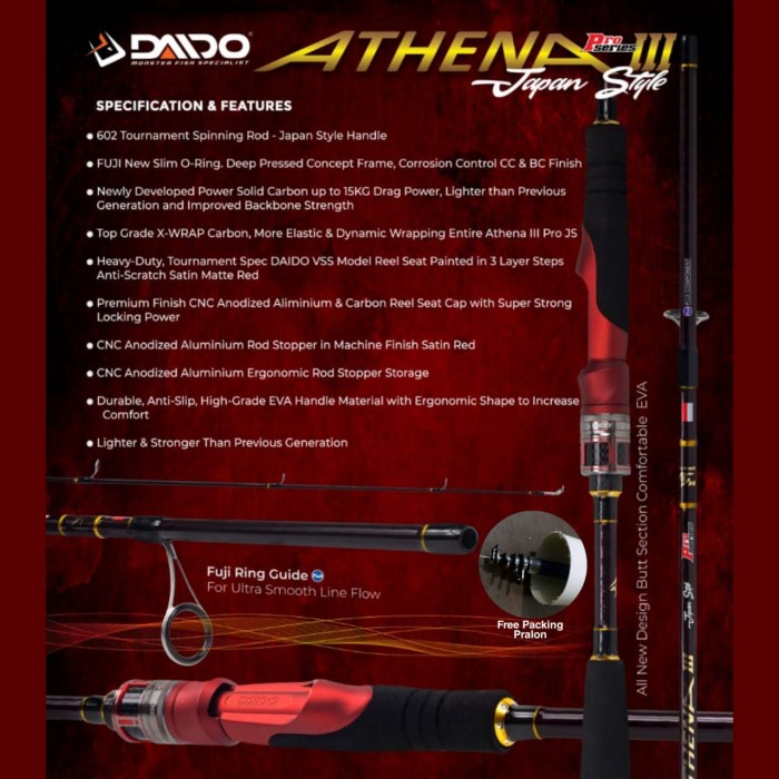 Terlaris Joran Daido Athena Iii Pro Series Js 602 ( Free Packing Pvc )