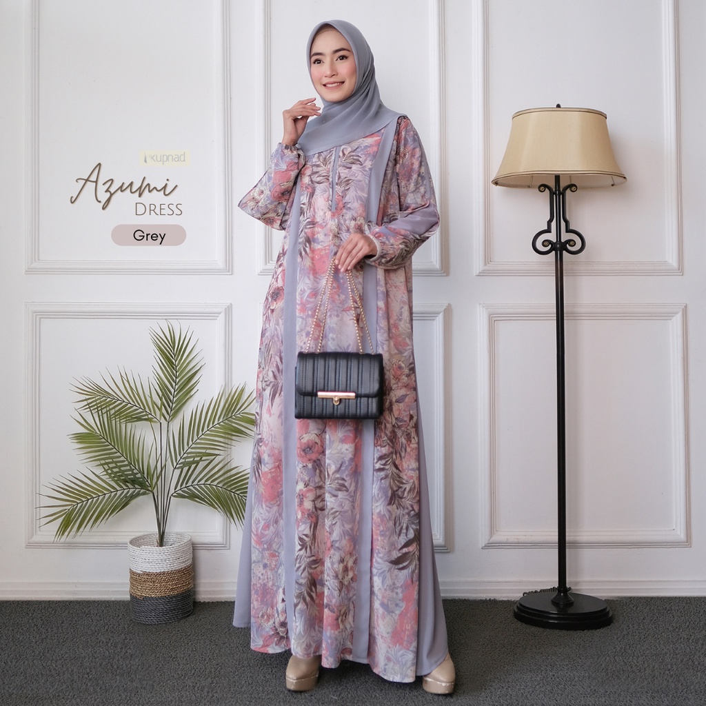 KUPNAD Gamis Wanita Motif Kembang Premium - Azumi Dress