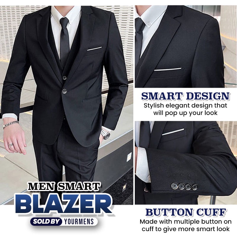 JAS SETELAN PRIA SLIMFIT FORMAL HITAM BLACKSTRIPE 5IN1 LIST PUTIH DI KANTONG HIGH TWIST NIKAYU