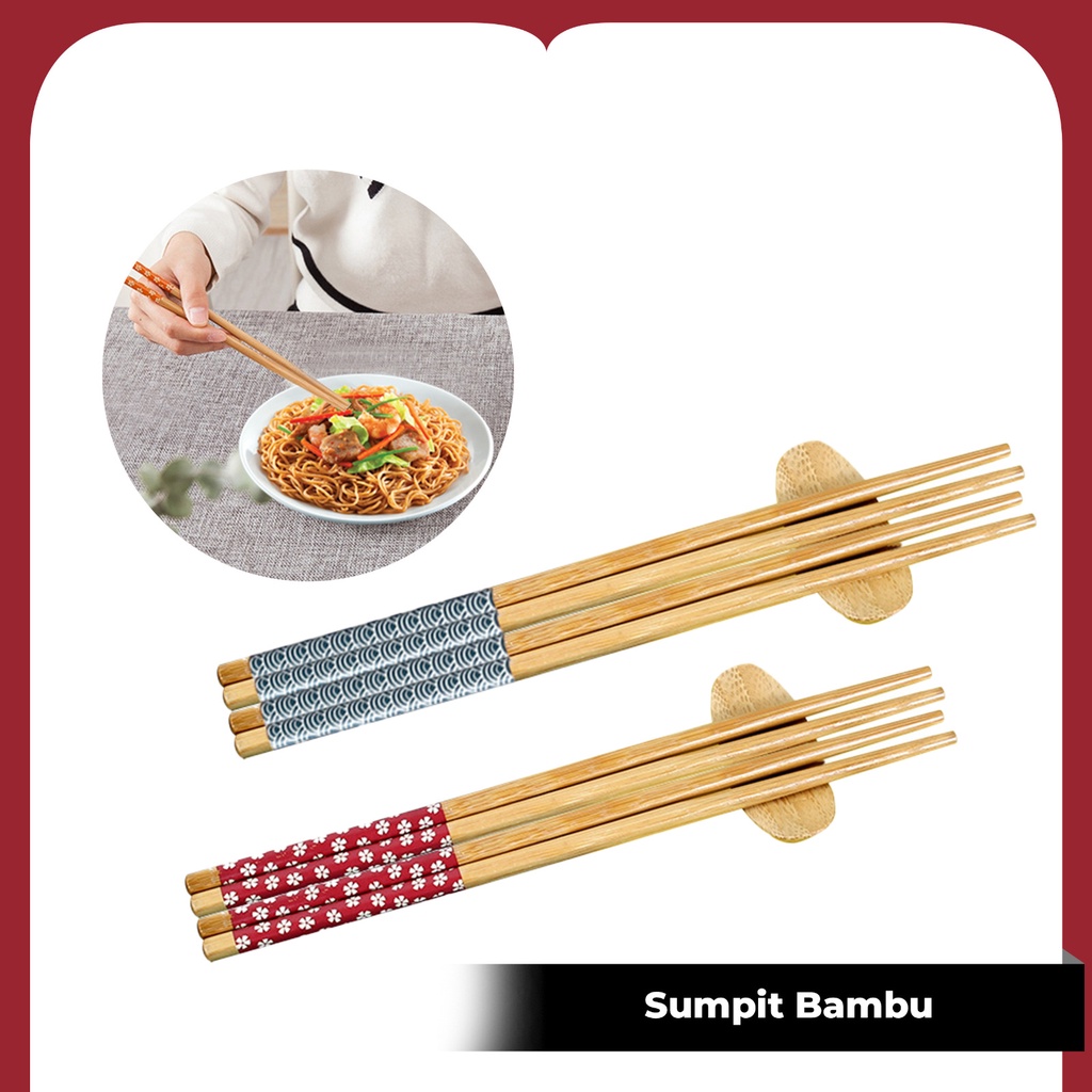 Jual Hiome Sumpit Bambu Nice Chopstick Set Sumpit Pasang