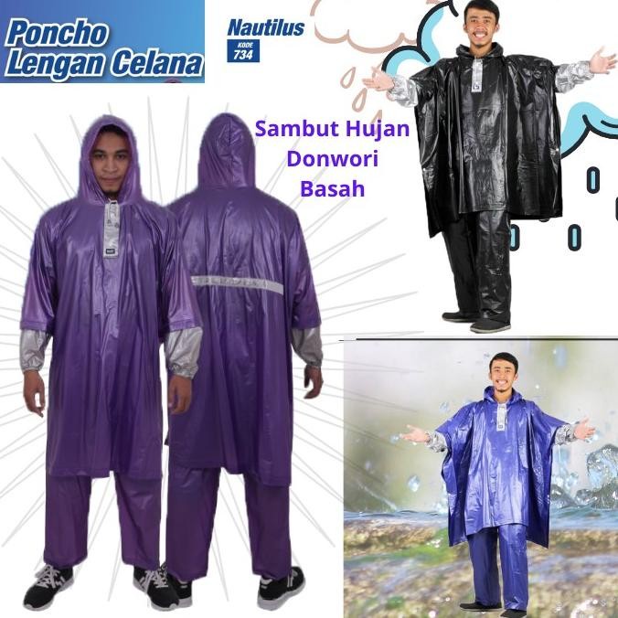 Jas Hujan Ponco Celana Dewasa Raincoat Mantel Hujan Poncho Celana Jumbo Anti Basah Anti Rembes Spin Hunter Hybrid Plevia Nautilus