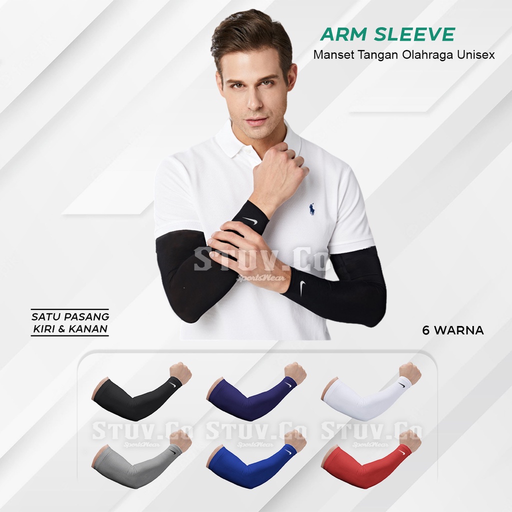 HANDSOCK MANSET TANGAN NON THUMBHOLE ARM SLEEVE PELINDUNG TANGAN OLAHRAGA PRIA WANITA