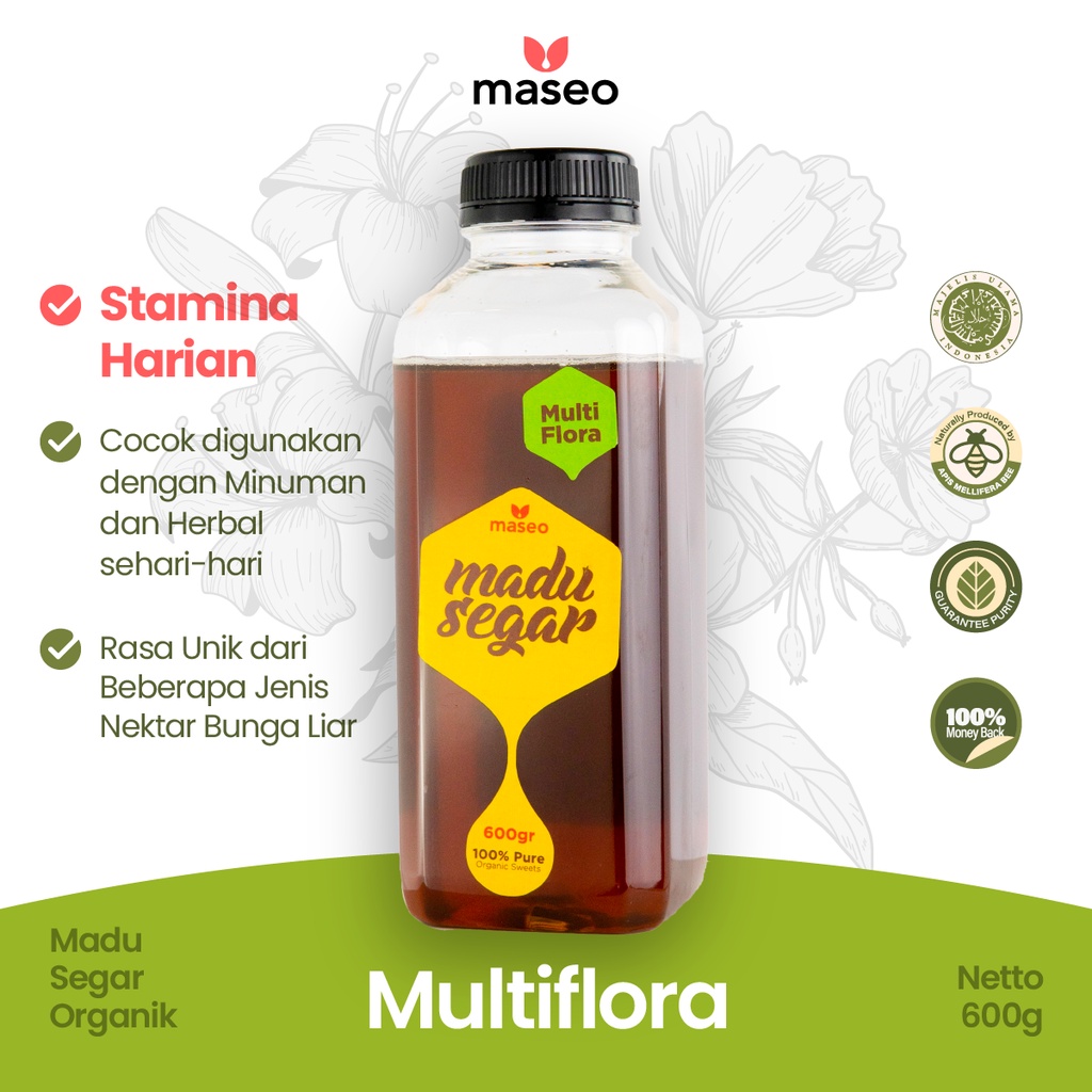

Madu Multiflora Multifora Maseo Murni Asli 100% Pure Fresh Alami Honey Penambah Stamina Imun Bosster Buster Peningkat Daya Tahan Tubuh Stabilkan Tekanan Darah Maseo 600 gr