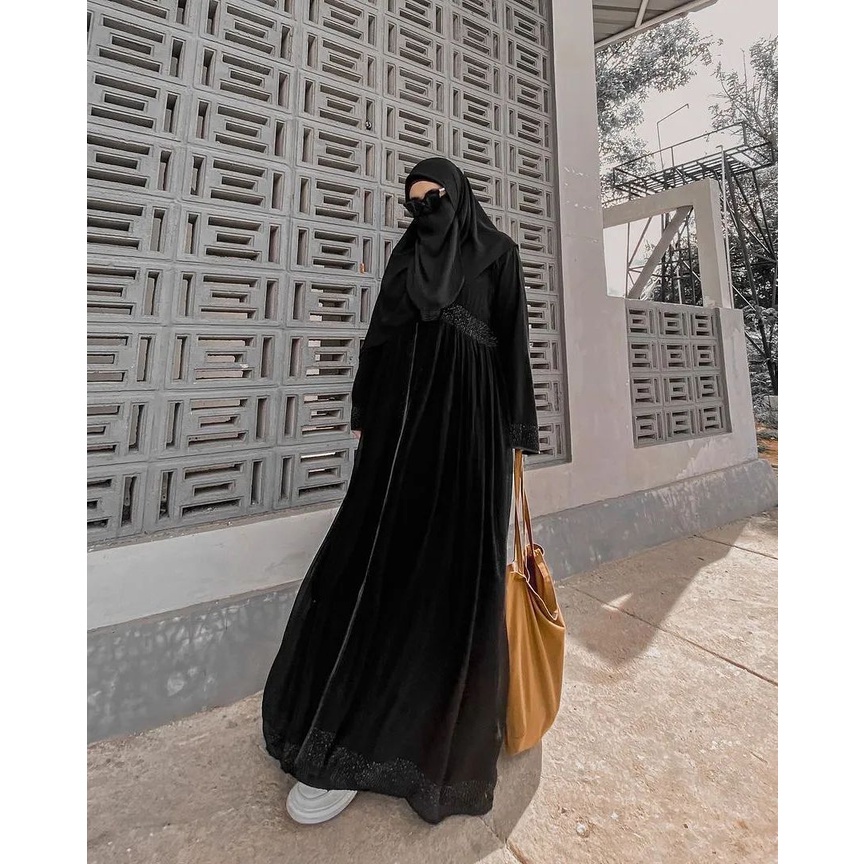 Dres maxi terbaru - abaya dubai 482 permata hitam