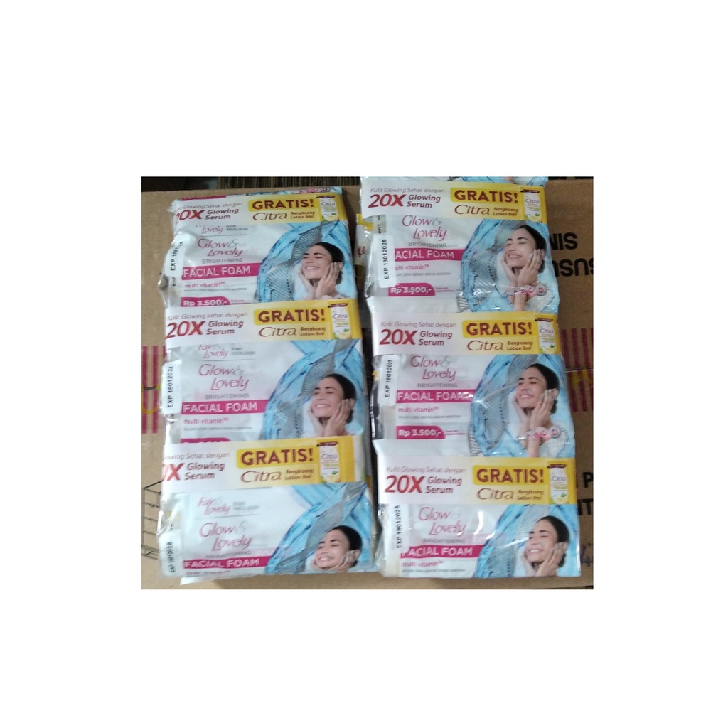 Fair &amp; Lovely Facial Foam Sachet 8 gr Gratis Citra Sachet Bengkoang