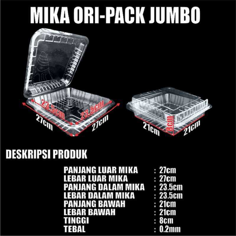 Mika kue Per Pack Jumbo Bolu Besar Kotak Makanan Plastik Bening