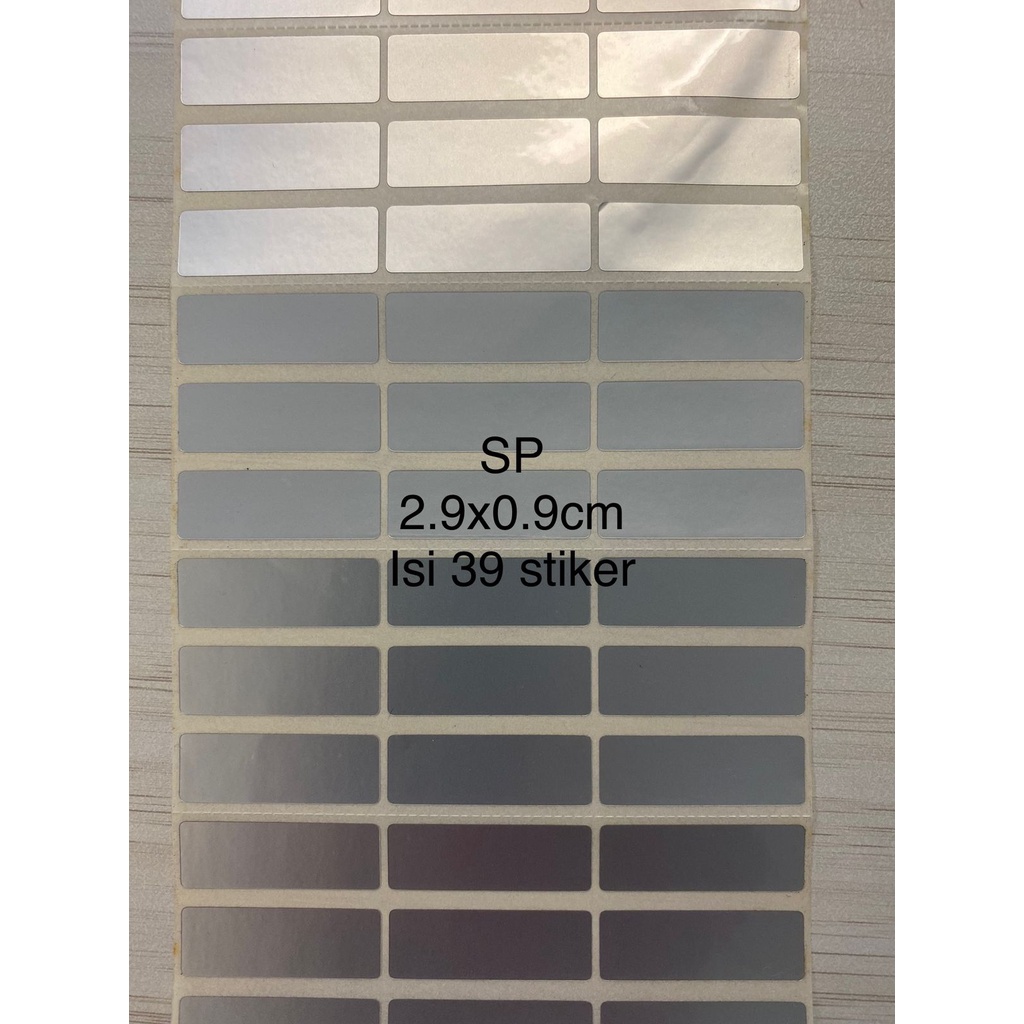 

Custom stiker nama product name sticker SILVER Matte Waterproof Anti air Label Anti sobek