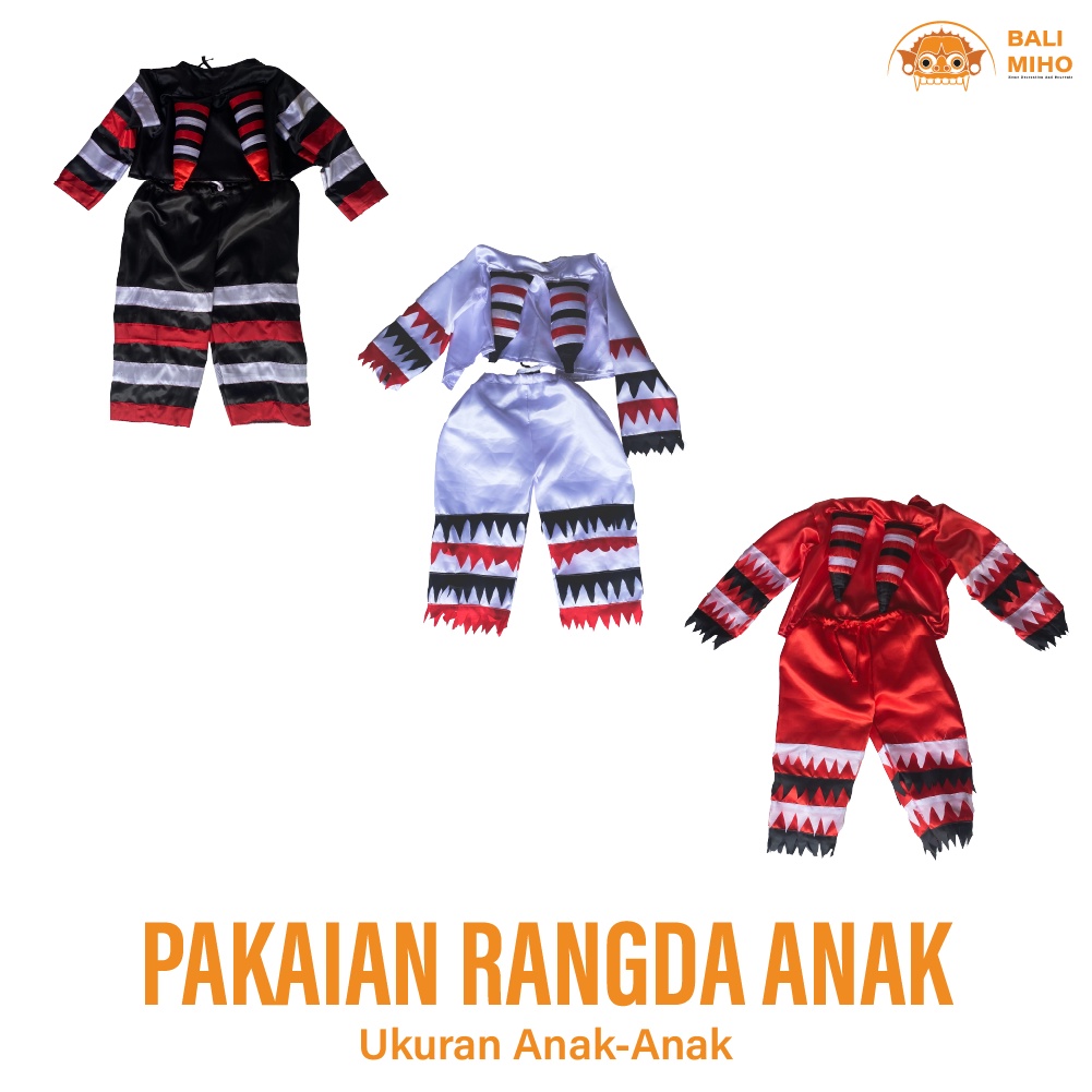 Pakian Rangda Anak  - Kostum Rangda Anak Anak 1 set - Baju Barong Anak Kecil - Baju Rangda Bali - Ko