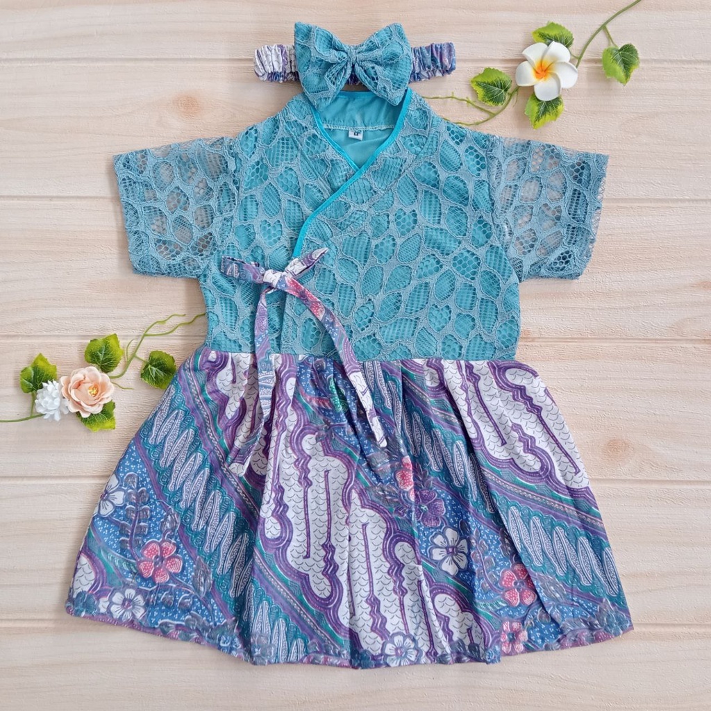 Hanbok Anak / Hanbok Batik / Hanbok Brokat warna Biru Wardah