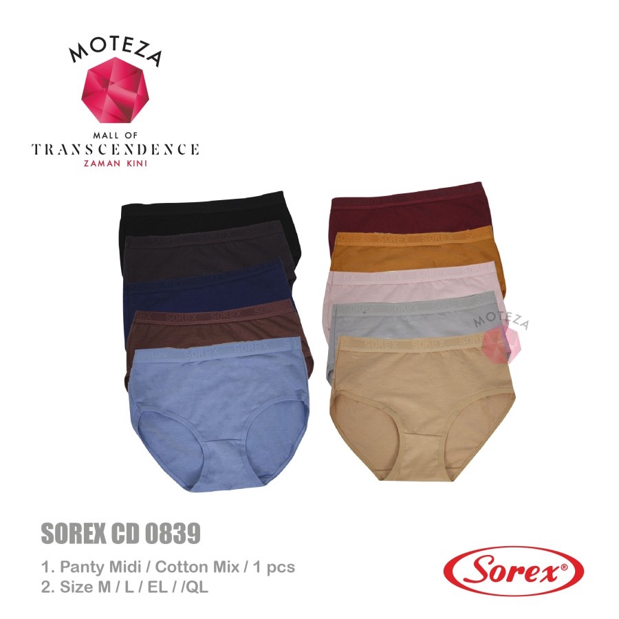 Moteza Sorex Celana Dalam Wanita - Midi Panty 1239 / 1232 / 0839 - M - XXL