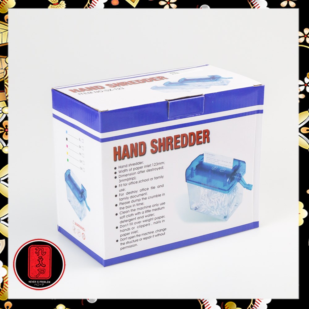 Penghancur Kertas Manual CD Card Paper Shredder 4.5L - WST-123 - Blue