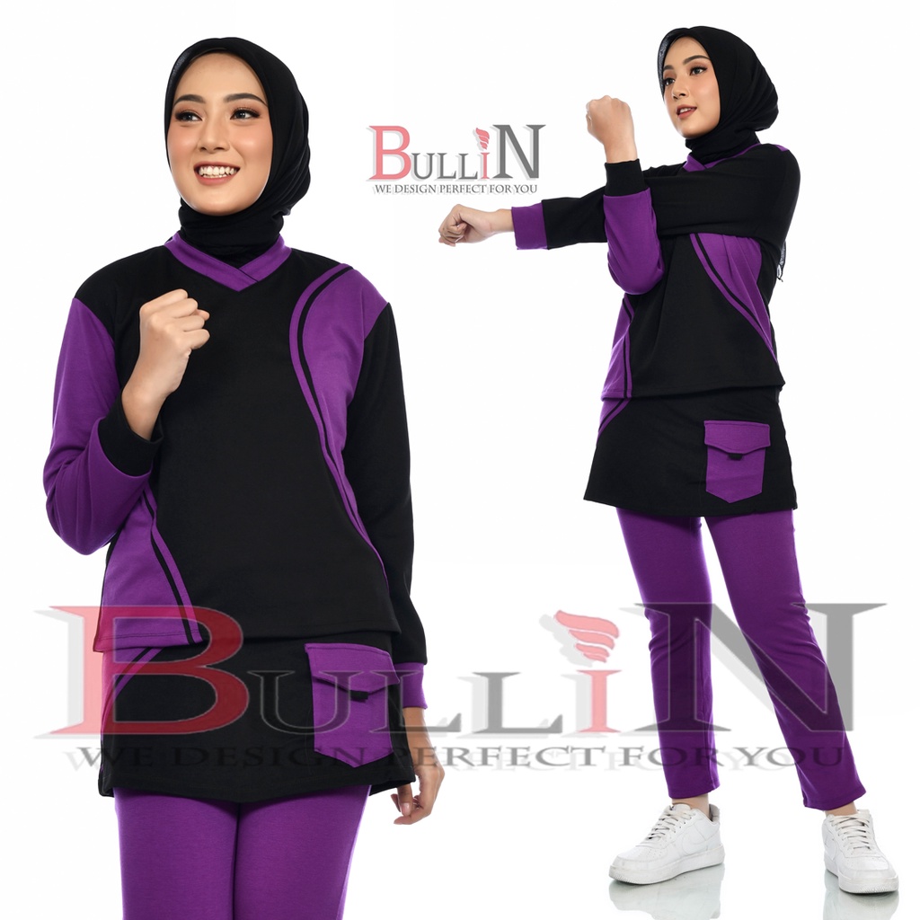 BULLIN | Setelan olahraga muslimah/set Aqifa/set senam zumba standar