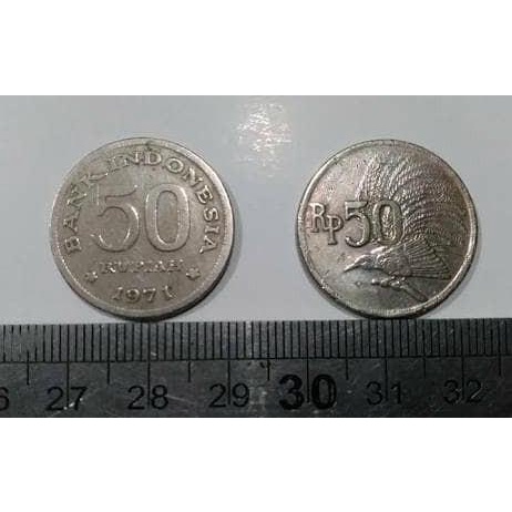 Uang Logam Rp50,00 /1971/ Antik/ Bernilai/ Cendrawasih