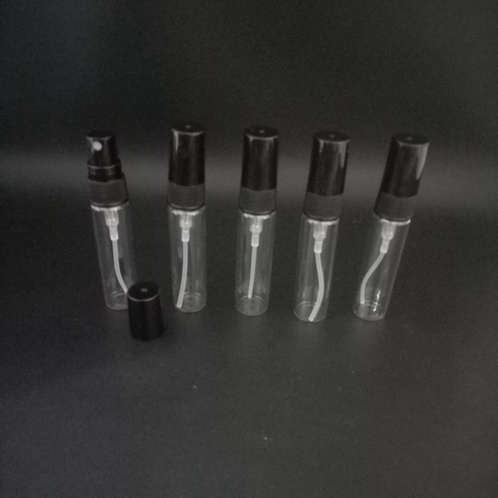 Botol Tester Spray 5 ml kaca hitam dan Clear harga per pcs