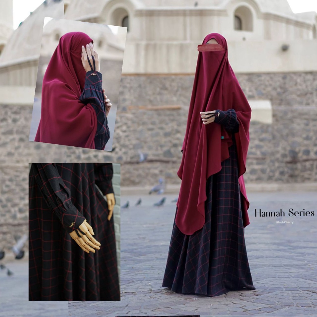 Hannah By Mahira Gamis Set Flanel Import syari cadar Umbrella