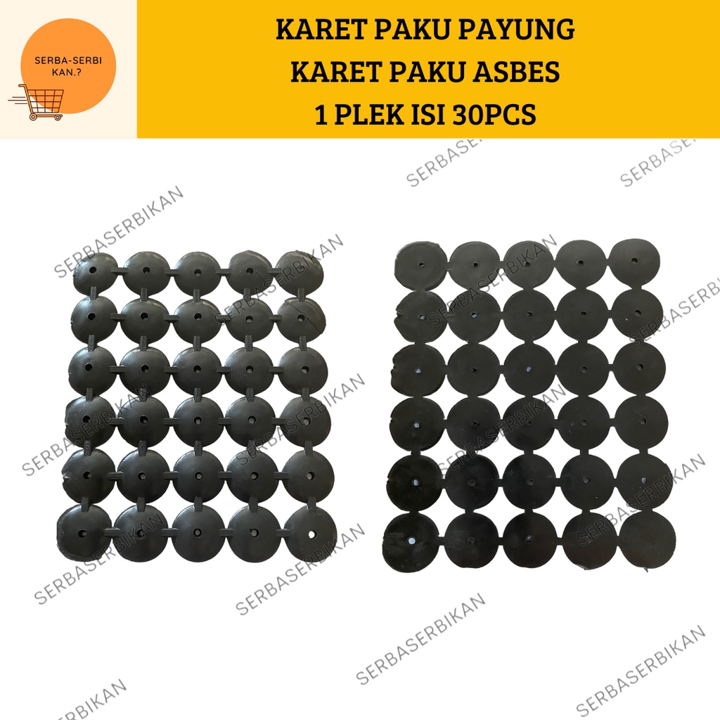 KARET PAKU PAYUNG SENG ASBES GELOMBANG WARNA HITAM ISI 50pcs