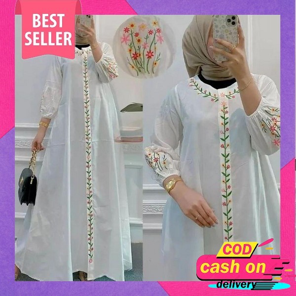 Dizzah Gamisku Dress Lataya Maxy Cringkle Airflow Gamis Polos Bahan Kringkle Premium Ld 110- 120 Gam
