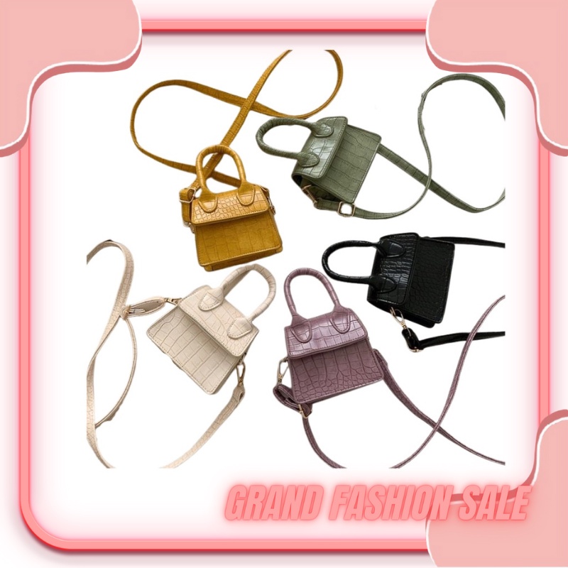 [LOKAL] DOMMO - D1558 Tas Wanda Nellie Selempang Sling Bag Croco Mini MORYMONY