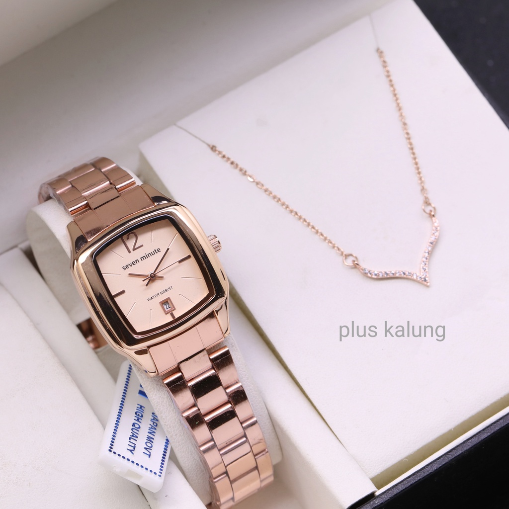 (SEVEN MINUTE ) Jam tangan original wanita SEVEN MINUTE M704 plus kalung premium