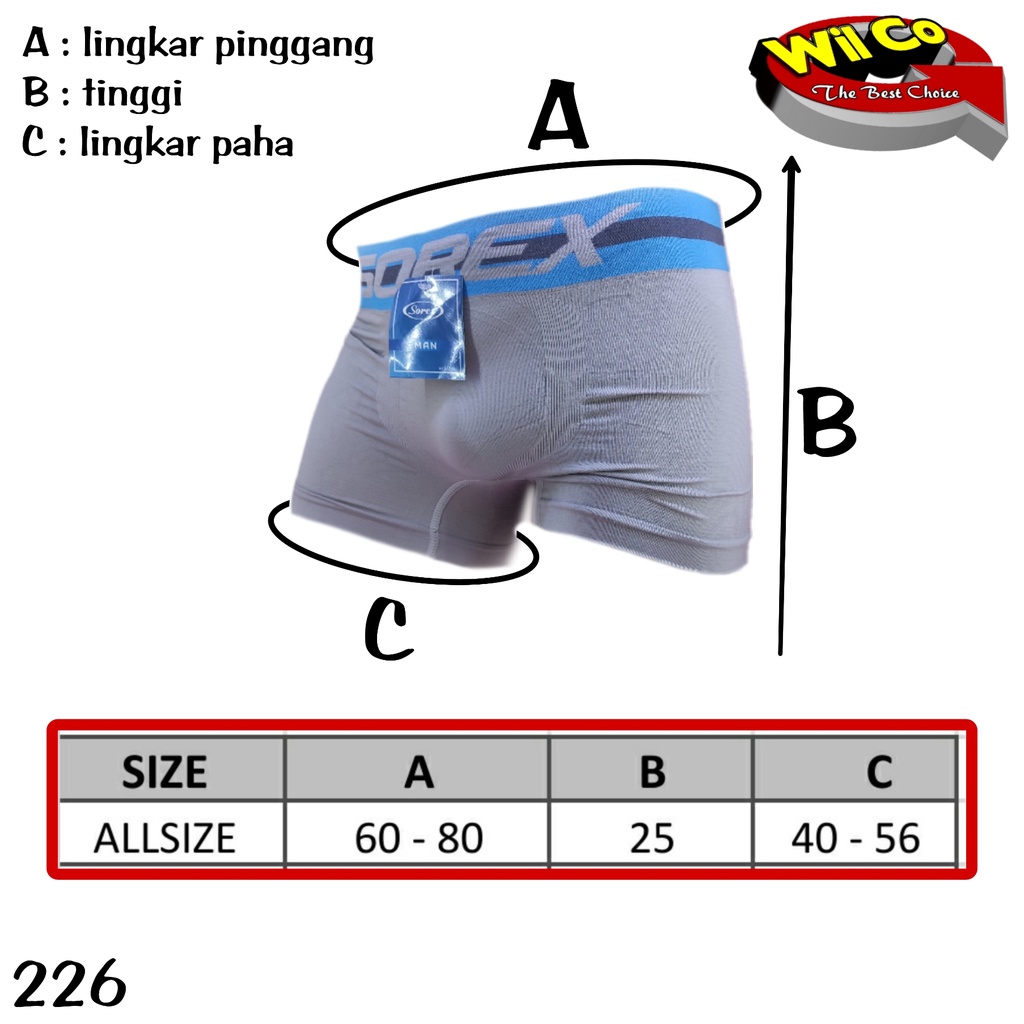 K226 - [Harga Per 1 Potong] CELANA DALAM BOXER PRIA SOREX PREMIUM IMPORT ALL SIZE