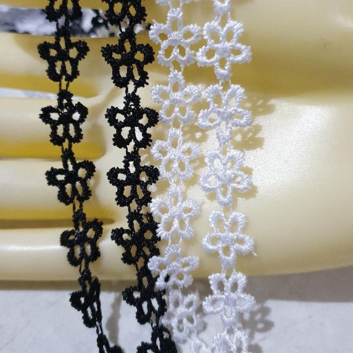 Terbaik Renda Gyper Melati Kecil/1,2 cm/  1 Gulung +-13,5 m grosir