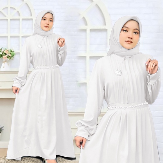 MAXI DRESS REIN RELINE GAMIS ANAK PEREMPUAN TERBARU BAHAN SHAKILA PREMIUM AKSEN MUTIARA PEARL TEMBAK