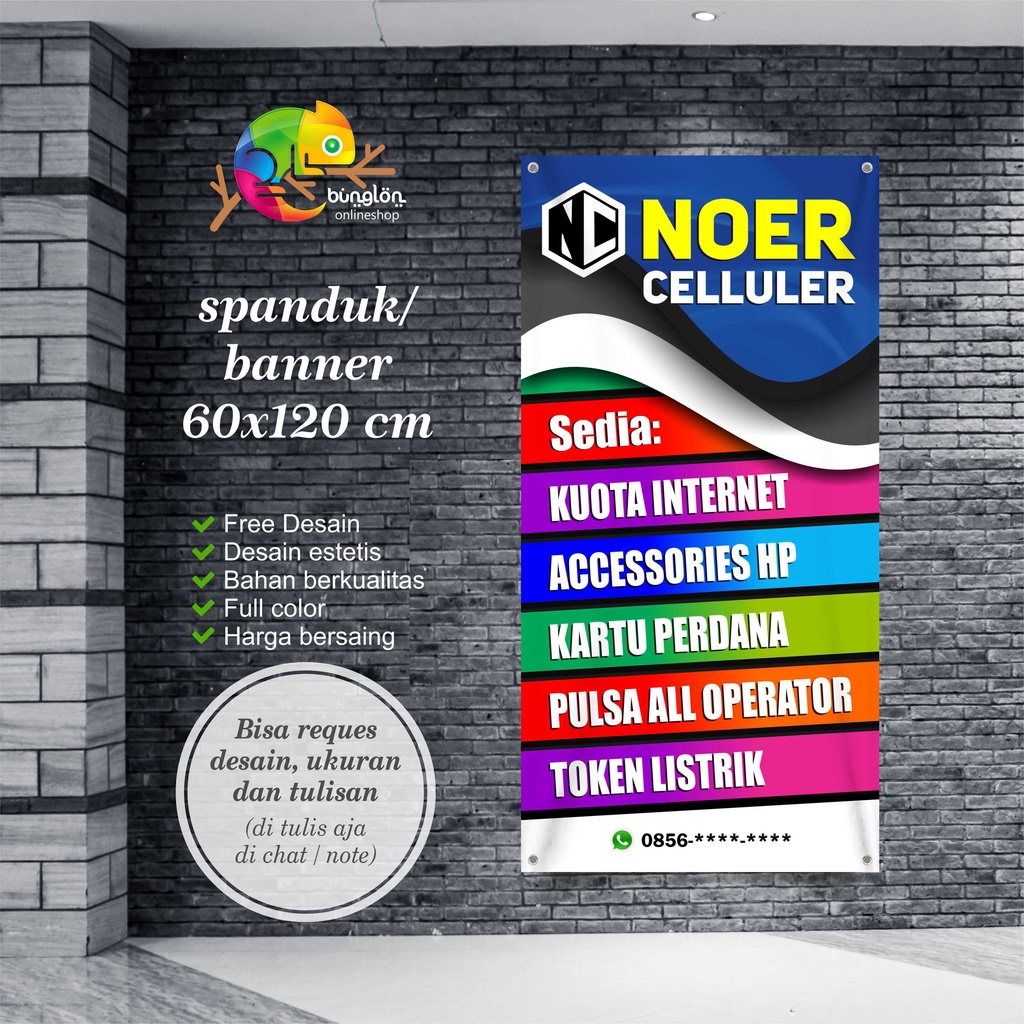 Spanduk, Banner Konter Pulsa