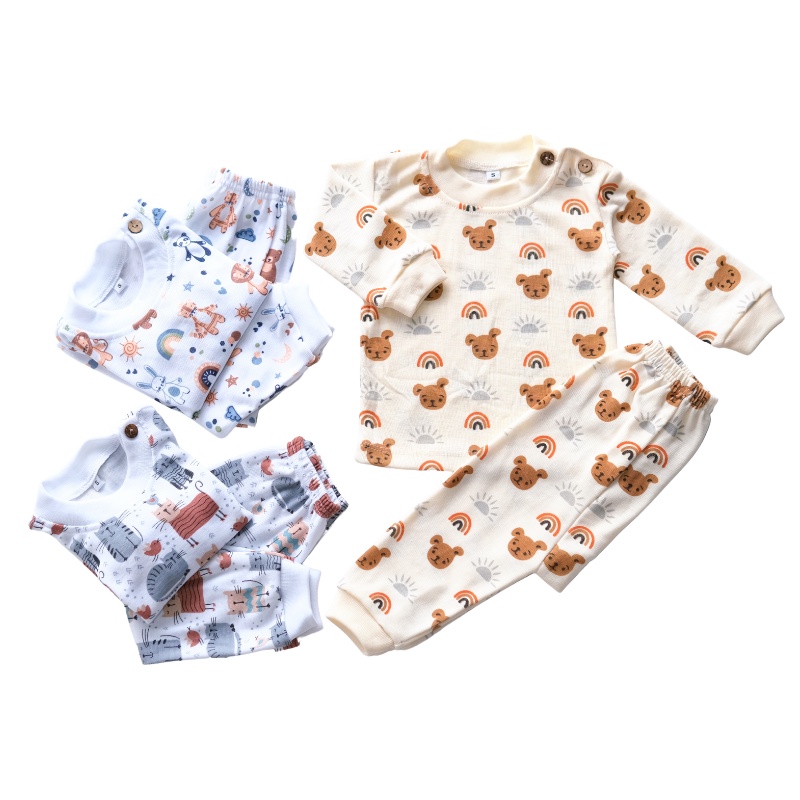 SETELAN PANJANG BAYI/ANAK RIB COTTON FULL PRINTT (BABY/KIDS SET)