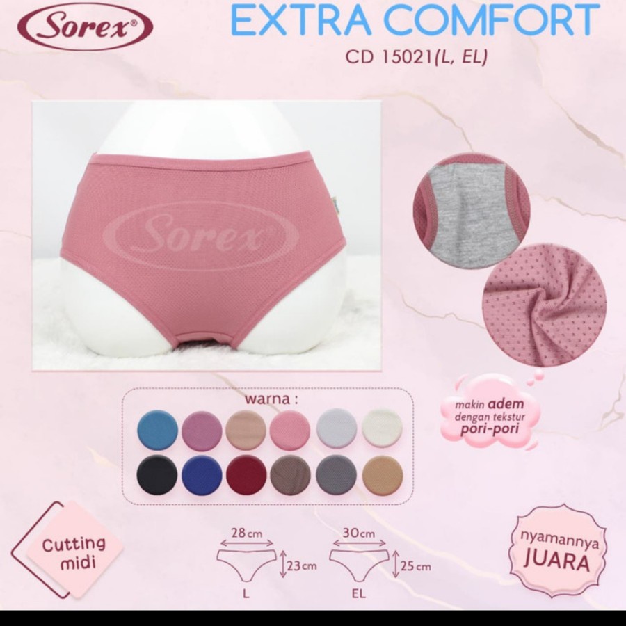 celana dalam wanita extra comfort sorex 15020 15021