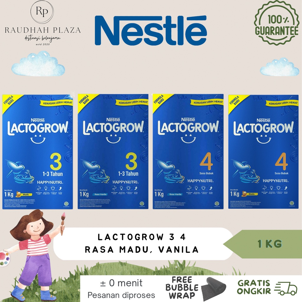 Lactogen Lactogrow 1 2 3 4 1kg Susu Formula Pertumbuhan Anak 1 Tahun keatas Madu Vanila