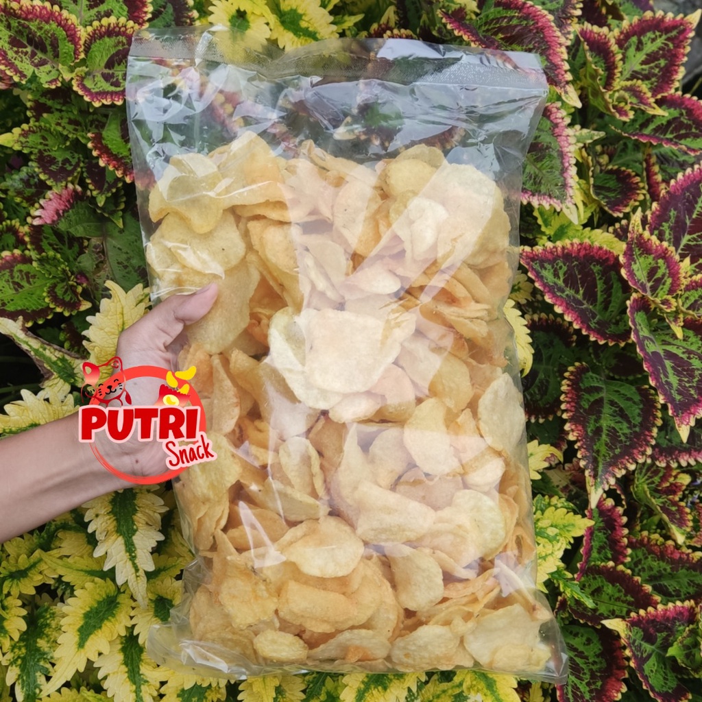 KERIPIK KENTANG 1 KG EXTRA PEDAS DAUN JERUK