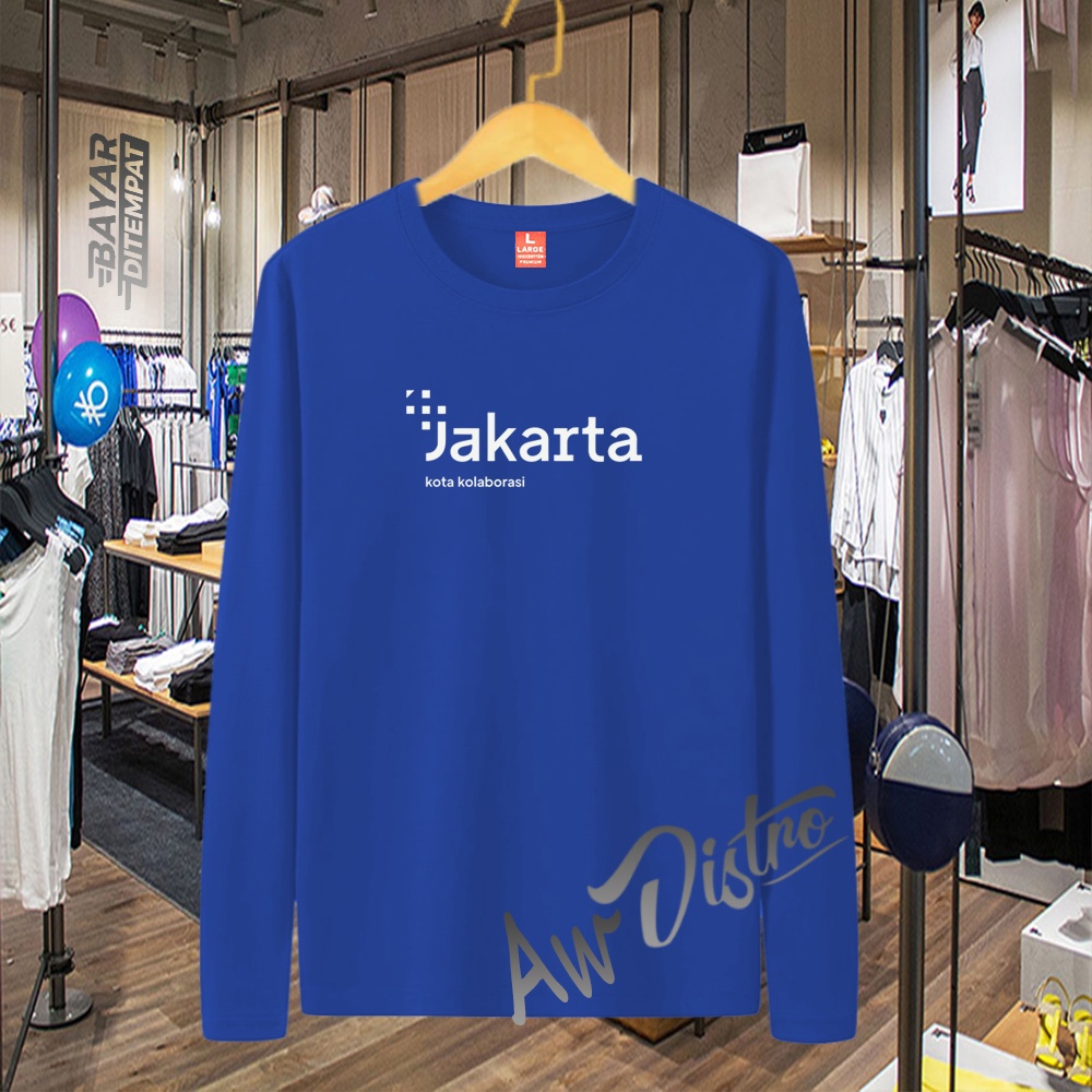 COD Baju Kaos Distro Jakarta kk Text Putih Premium Quality Lengan Panjang Kaos Tulisan Kaos Kata-Kata Kaos Sablon Big Size