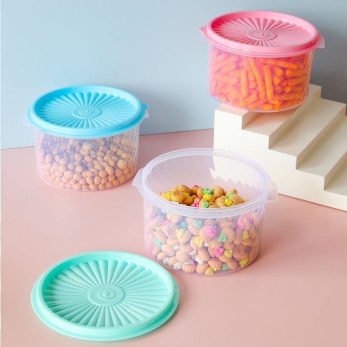 Toples Plastik Sealware Kedap Udara PREMIUM 1300ml 1400ml 5L S M L Tempat Kerupuk Rempeyek Rengginang Toples Aesthetic Serbaguna Pastel Pink Tosca Blue Jerry Plastika