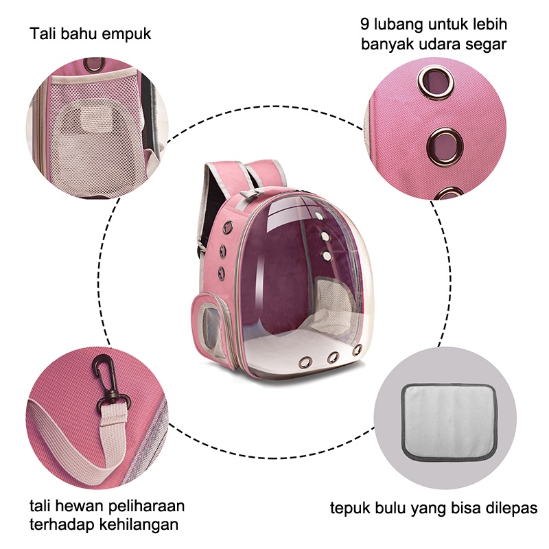 Tas Kucing Murah Anjing Tas Transparan Pet Cargo Tas Ransel Hewan atau Travel Bag Nyaman dan Anti Air Cat Bag Pet Bag aksesoris hewan peliharaan