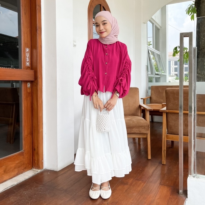 Atasan Wanita Blouse Serut Crinkle Bw01