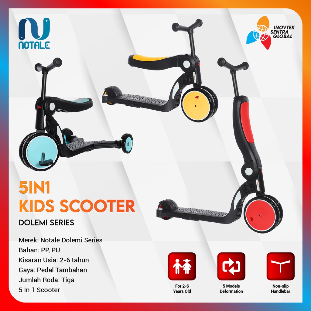 Notale Dolemi Series 5 in 1 Kids Scooter - Sepeda Skuter Lipat Anak
