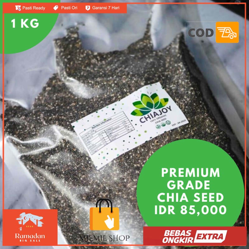 

Black Chia Seed 1 KG Mexico Premium Natural Grade 1 by Chiajoy