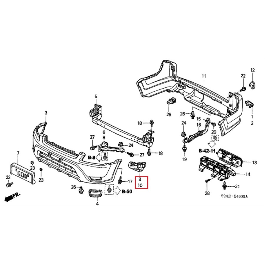 Bracket Bumper Bemper Depan Crv 2002-2006 Crv Gen 2