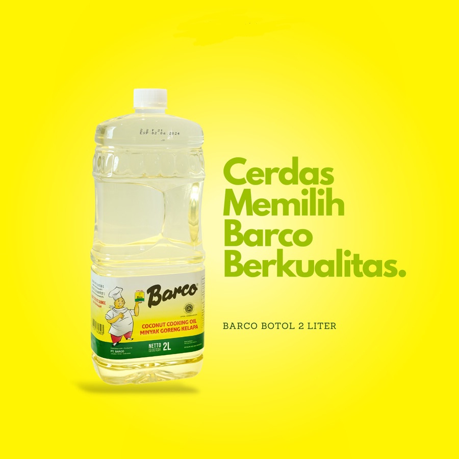 

MINYAK GORENG KELAPA BARCO 2L BOTOL COCONUT OIL NON-KOLESTROL