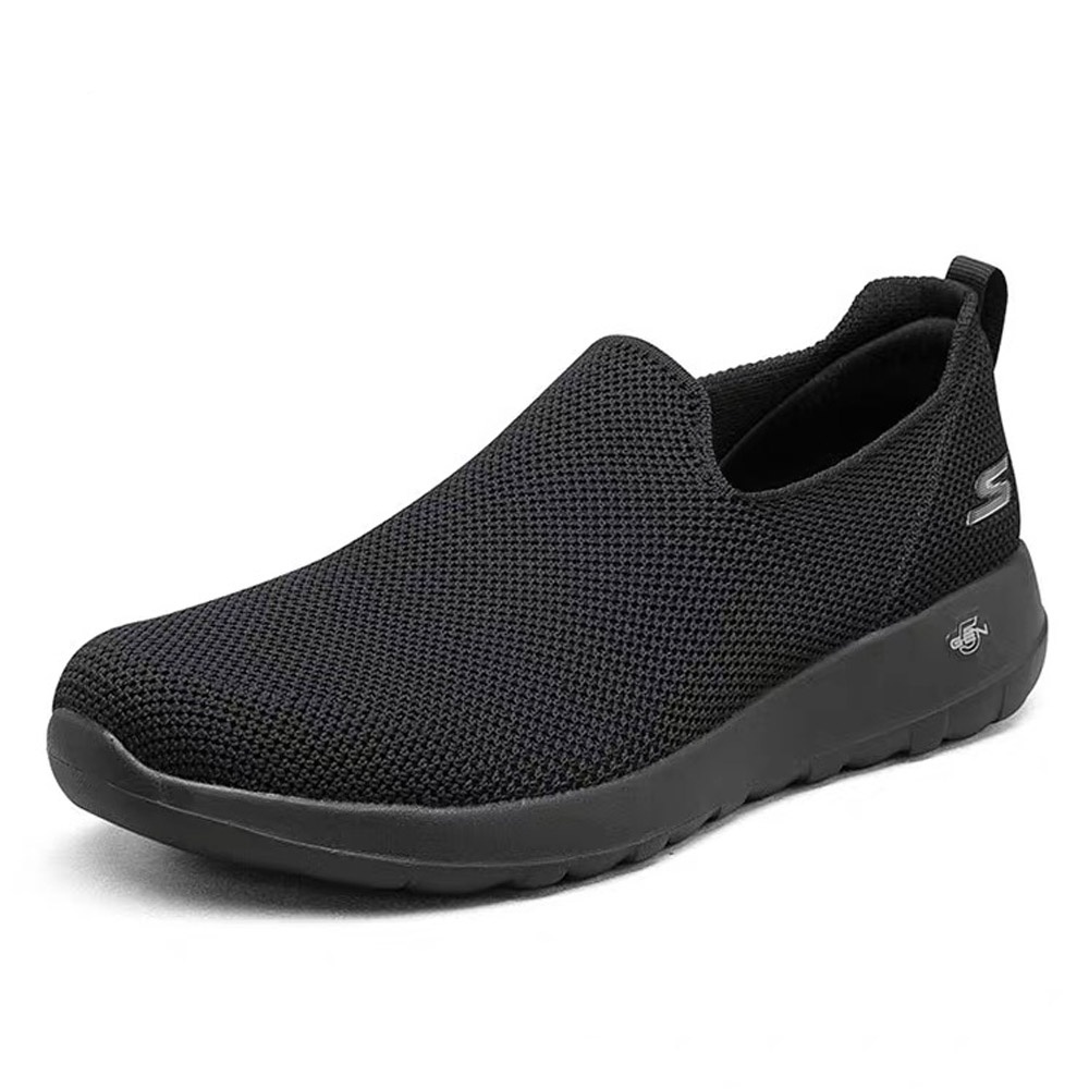 Sepatu SKECHERS kasual casual sepatu pria hitam  slip on cowok  rajut pria shoes