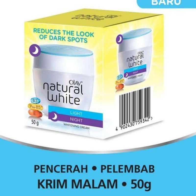 [TANPA BOX] OLAY NATURAL WHITE LIGHT NIGHT CREAM 50G
