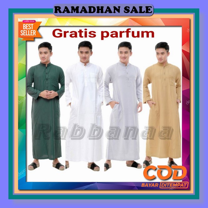 Al-Muhajir Jubah Pria Dan Remaja Terlaris/Baju Koko Pria Remaja Mulai 14 Tahun Dan Dewasa Lengan Pen