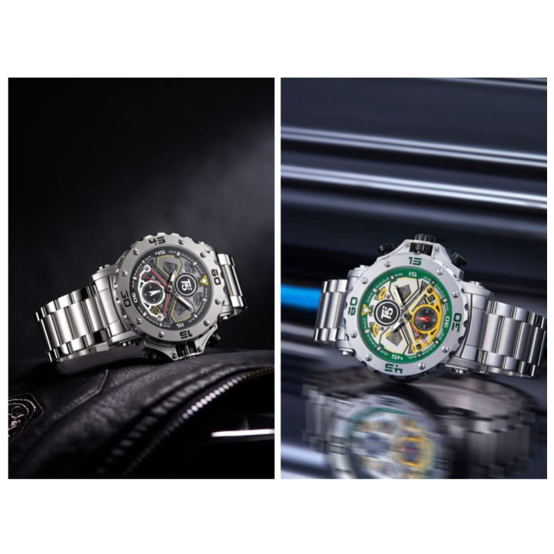 JAM TANGAN PRIA ORIGINAL T5 H3954 G SILVER CHRONOGRAPH WR30M PLUSBOX PAPERBAG