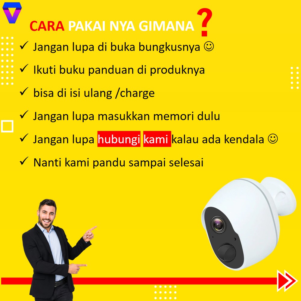 CCTV WIFI OUTDOOR WATERPROOF TANPA KABEL WIRELESS INDOOR IP CAMERA JARAK JAUH PORTABLE BATERAI JS176