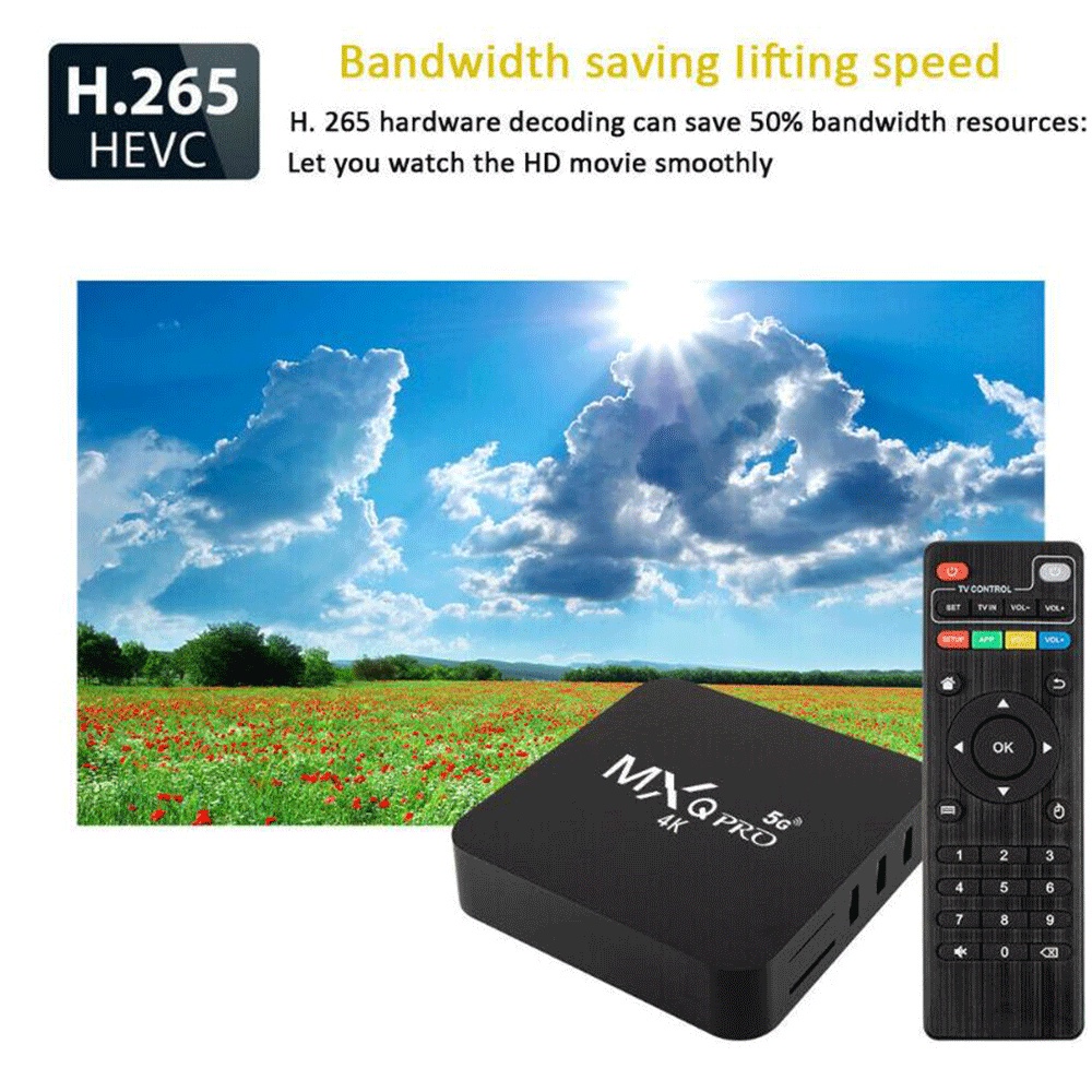 Android TV Box MXQ Pro 2.4G Wifi Smart TV Box 1G+8G Media Player Bergaransi 4K Ultra HD Free TV Channels Set Top TV Box Support 5G Wifi