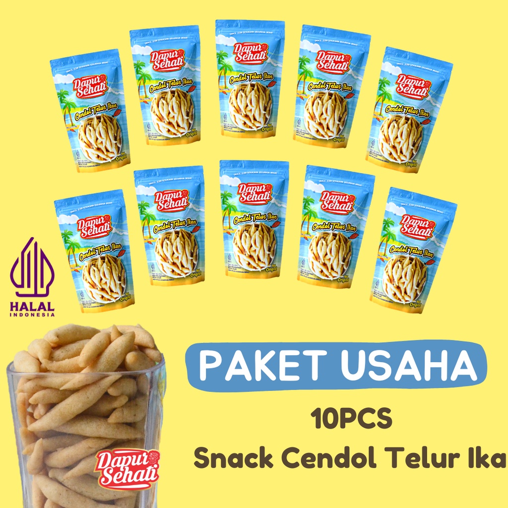 

Harga Grosir 10 pack Snack Cendol Telur Ikan DAPUR SEHATI Tanpa MSG Bebas Gluten