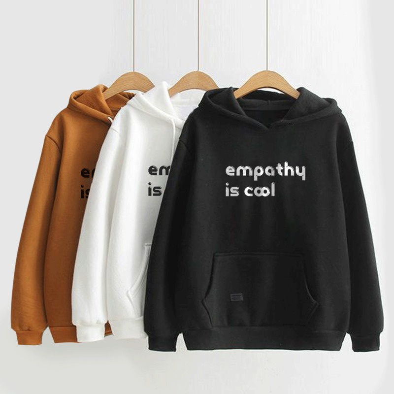 Parisdivarious Sweater Hoodie Jemper Emphaty Is Cool Bahan Fleece Size S - XXL (Pria &amp; Wanita)