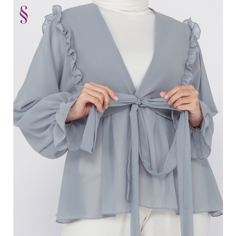 Outer Ceruty baby doll oversize kiyowo Sabila outer polos hijab style wanita remaja untuk kondangan