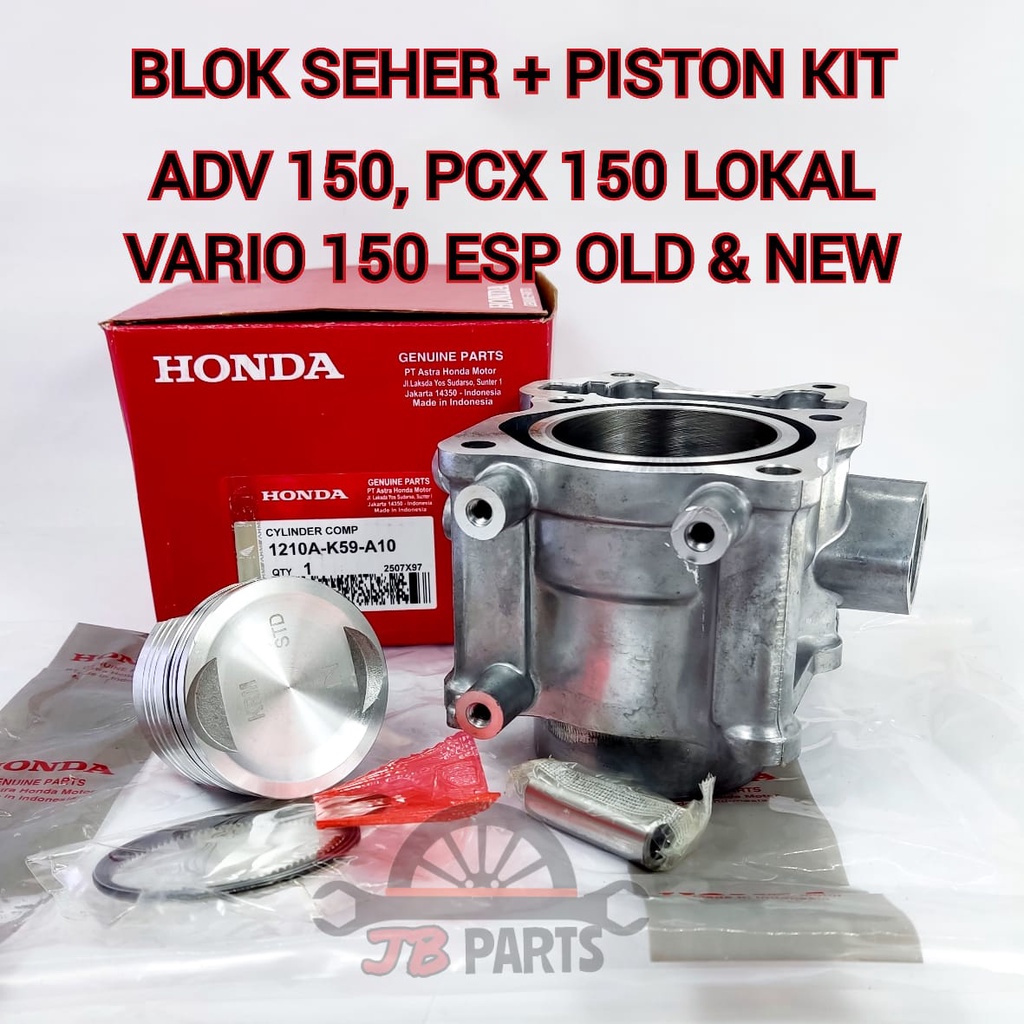 Blok seher + piston kit Vario PCX ADV 150 ESP old new Honda K59 kualitas sangat bagus , presisi awet