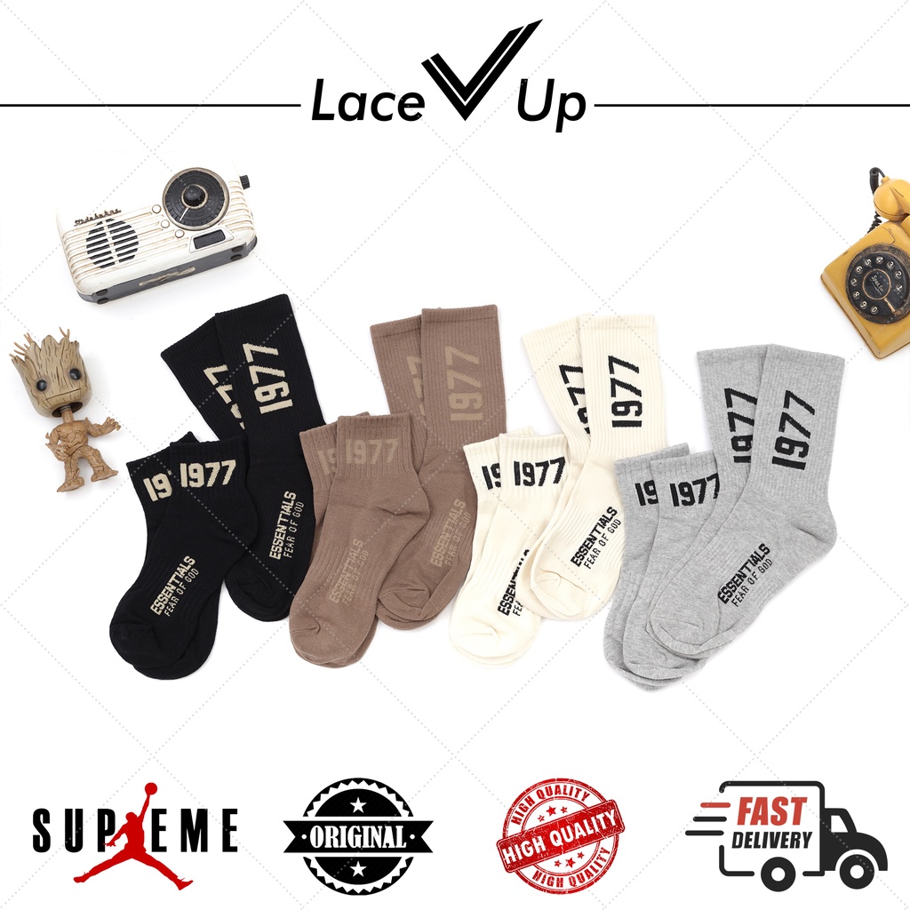 Kaos Kaki Essentials Fear of God Socks | 1977 FG Ankle Socks